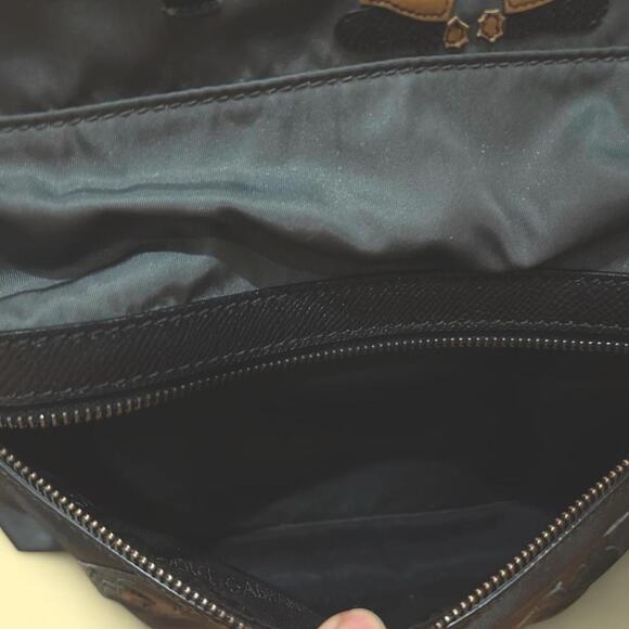 Dolce & Gabbana #DGFamily Vulcano Cowboy Patch LG Backpack in Black/Slate